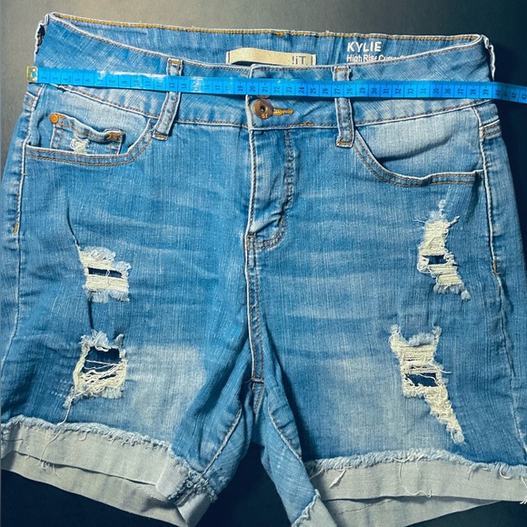 Blue Distressed Denim Shorts - Picture 5 of 8